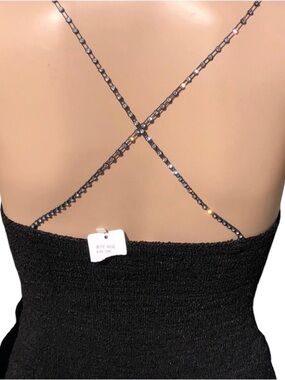 Black top with rhinestone straps